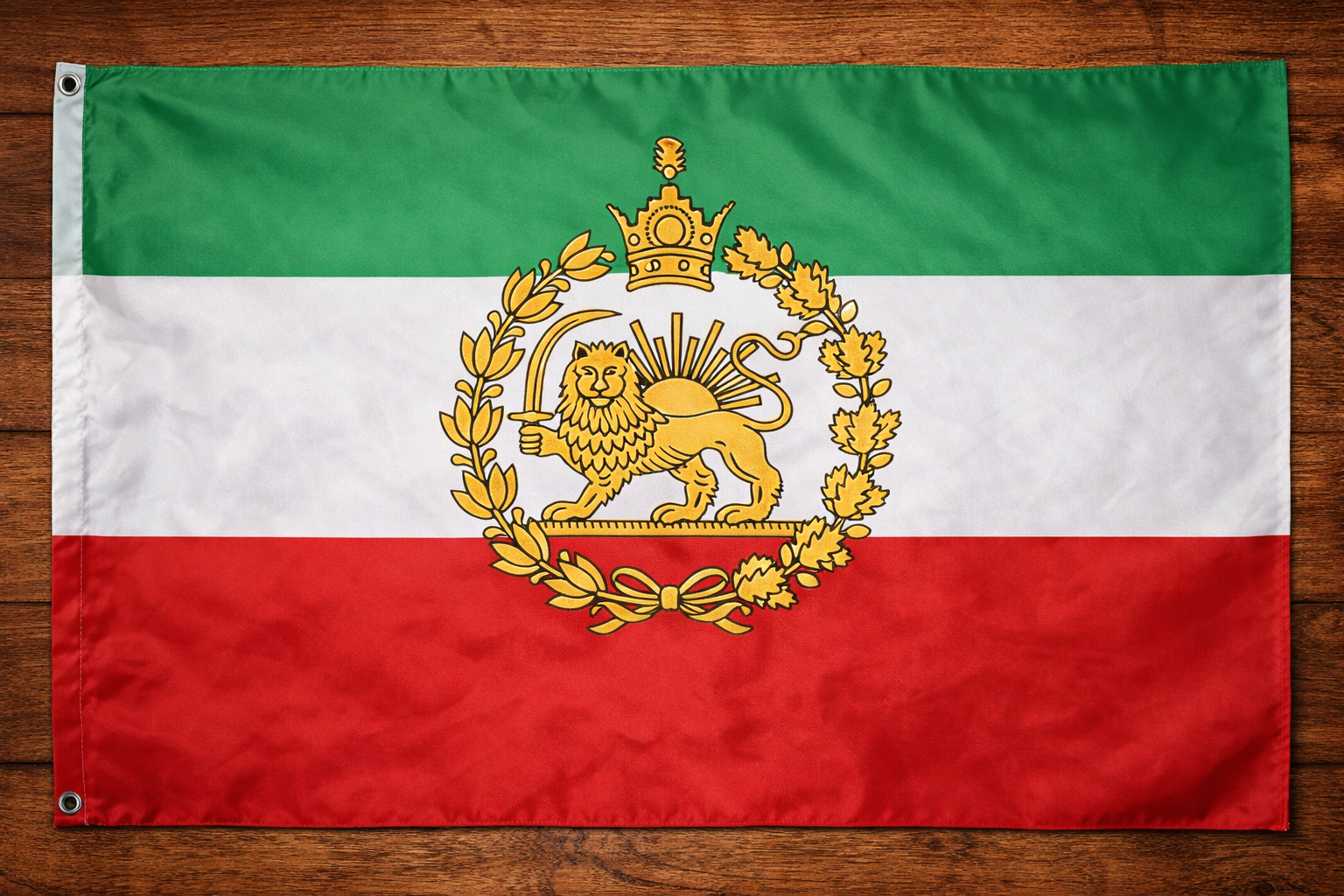 Flagga Iran - med krans (Royal) 150x90cm